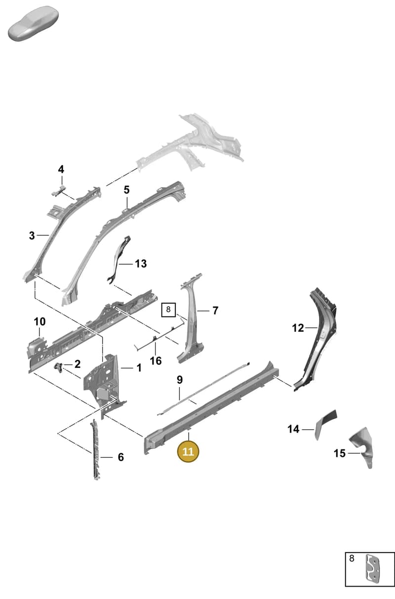 PAB809378AGRV — Porsche Cayenne Coupe (2023-2023) diagram p60801500, position 11