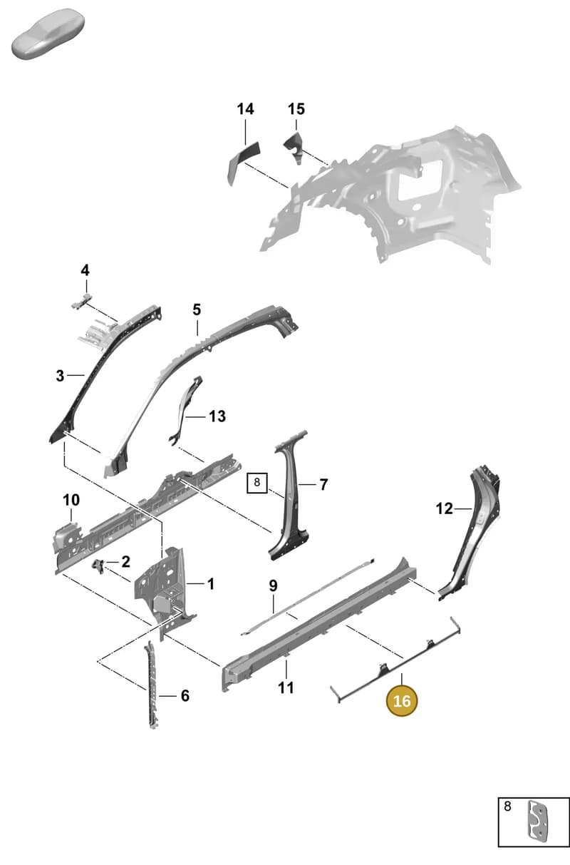 PAB809398 — Porsche Cayenne Coupe (2023-2023) diagram p60801510, position 16