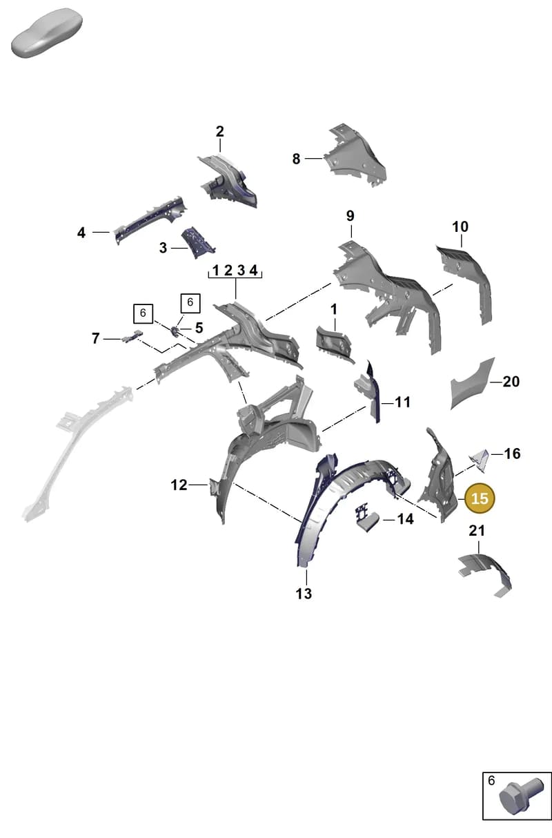 PAB809491GRV — Porsche Cayenne Hybrid Coupe (2023-) diagram p60801520, position 15