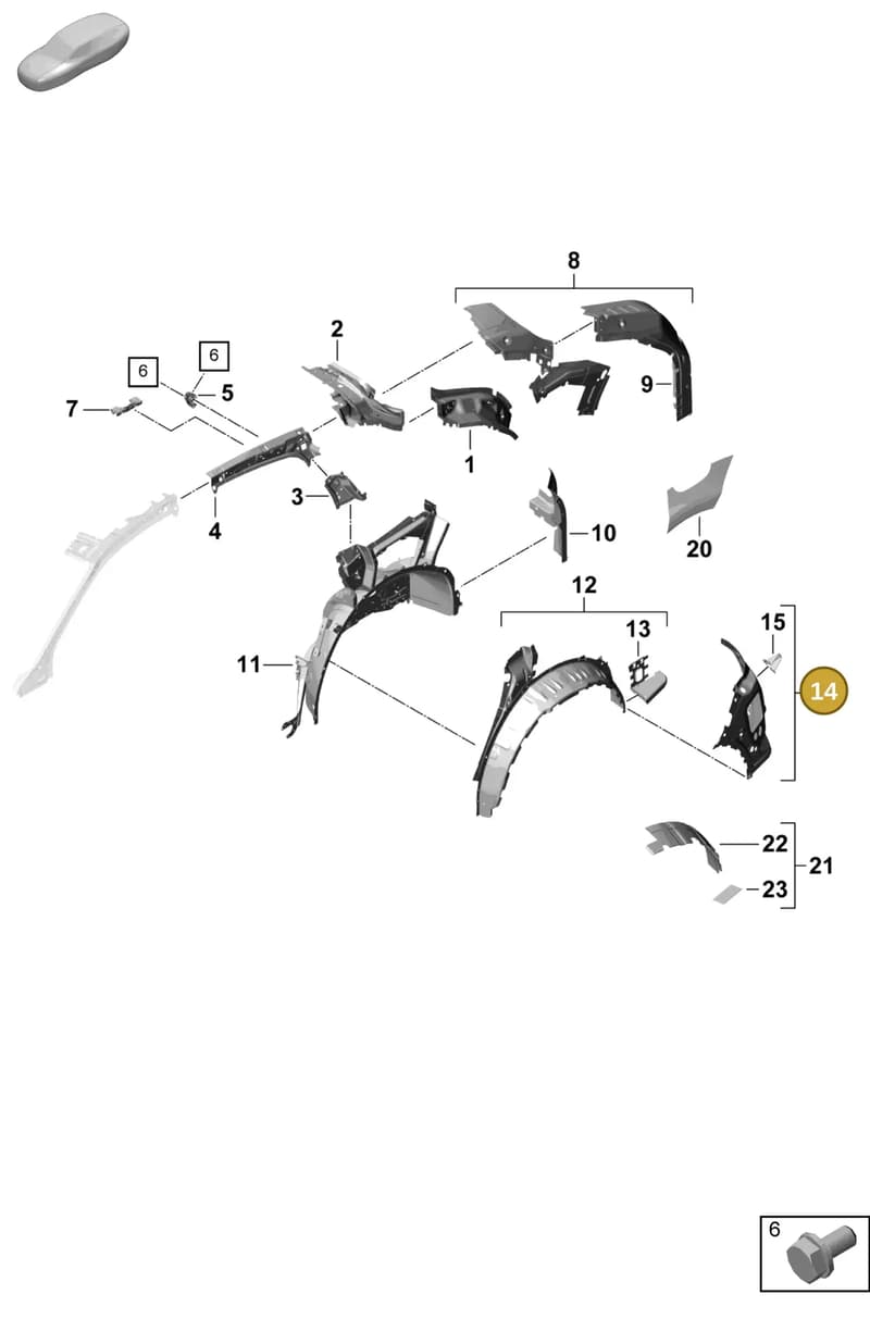 PAB809492AGRV — Porsche Cayenne Hybrid Coupe (2023-) diagram p60801540, position 14