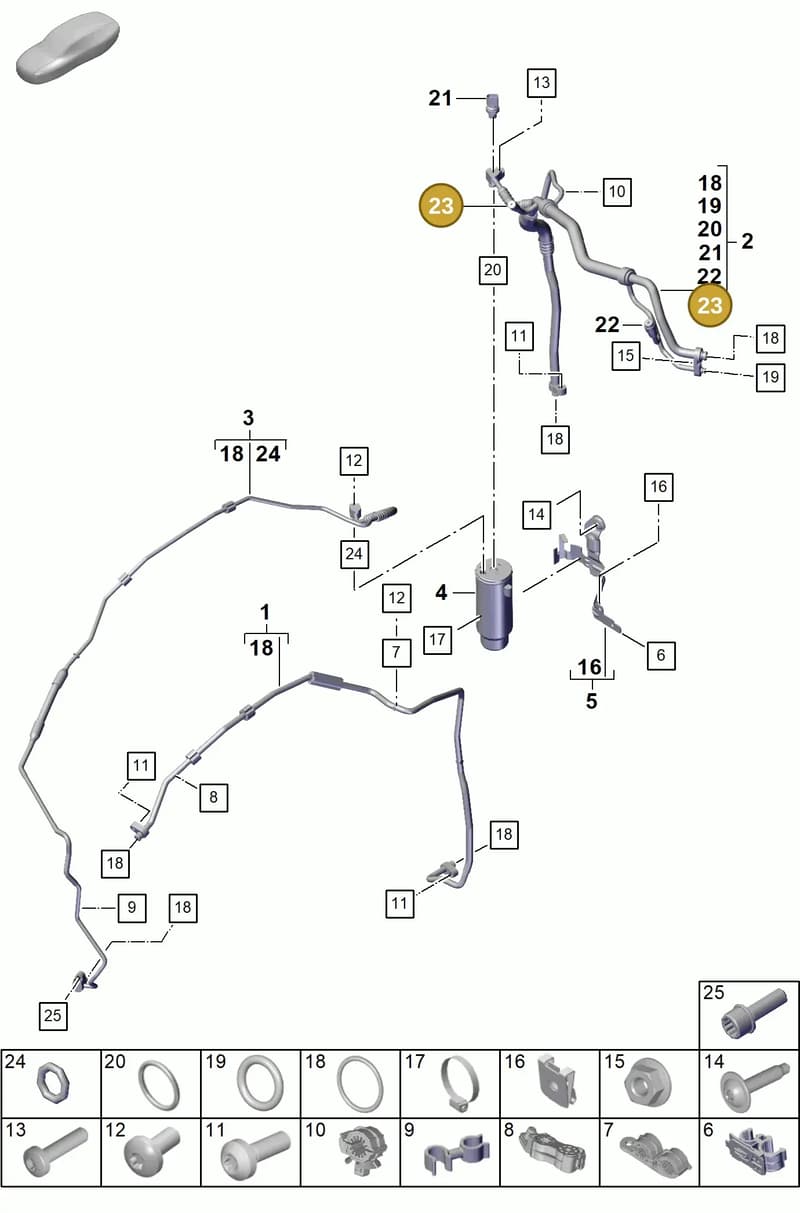 PAB816231 — Porsche 911 (2020-2022) diagram p57814710, position 23