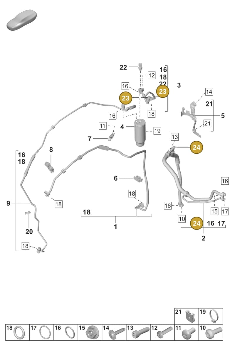 PAB816231 — Porsche 911 (2024-2025) diagram p53814700, position 23+24