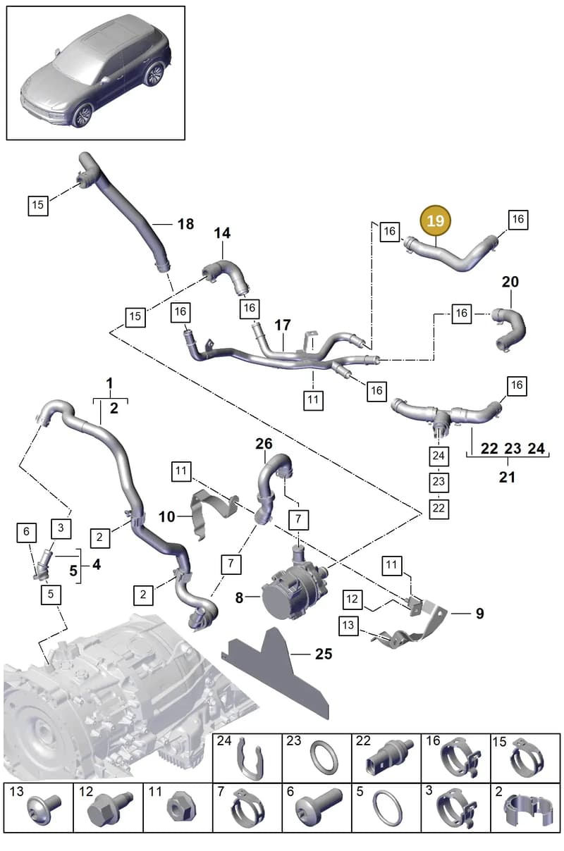 PAB819332A — Porsche Cayenne (2017-2023) diagram p51105080, position 19