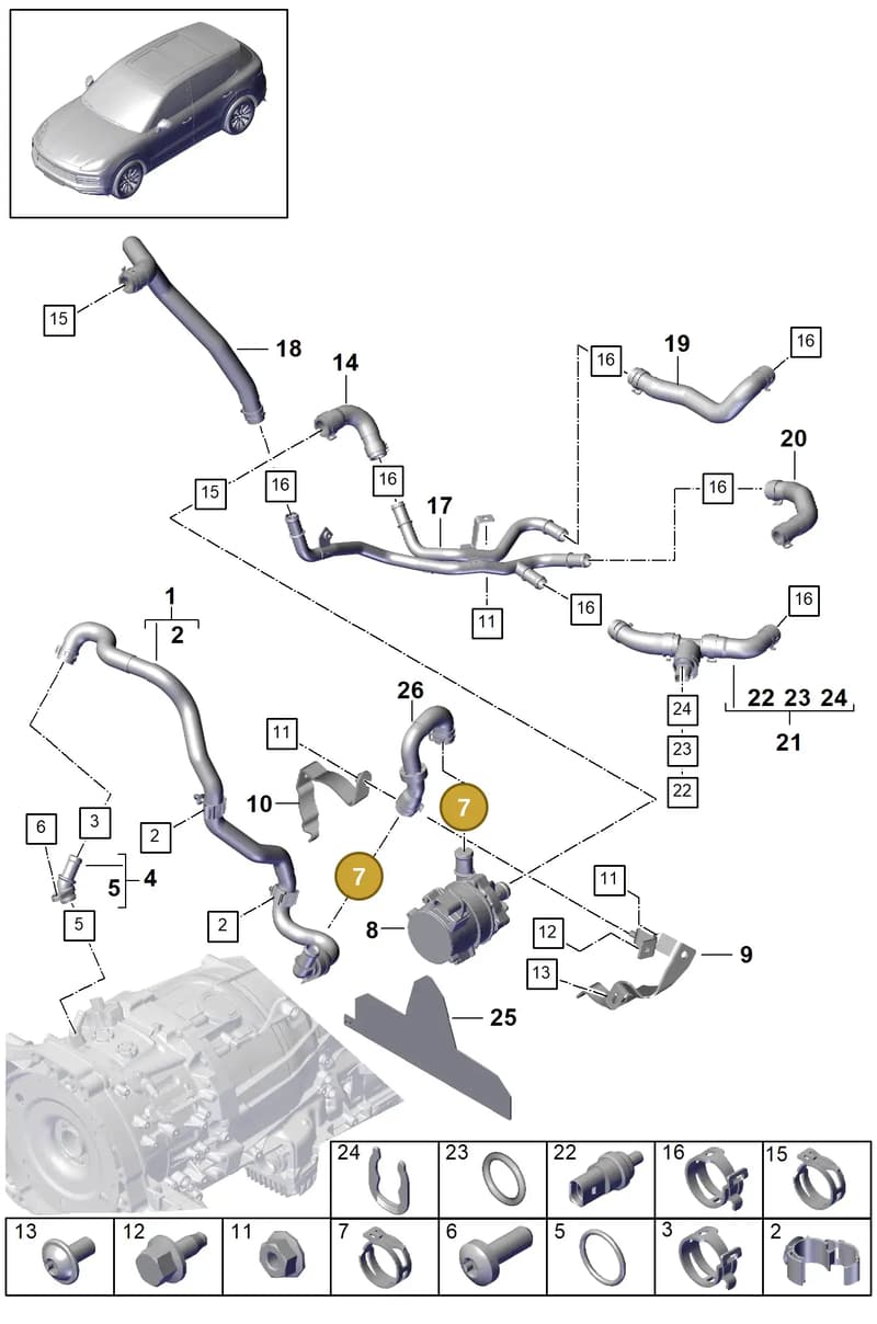 PAB819337 — Porsche Cayenne (2017-2023) diagram p51105080, position 7