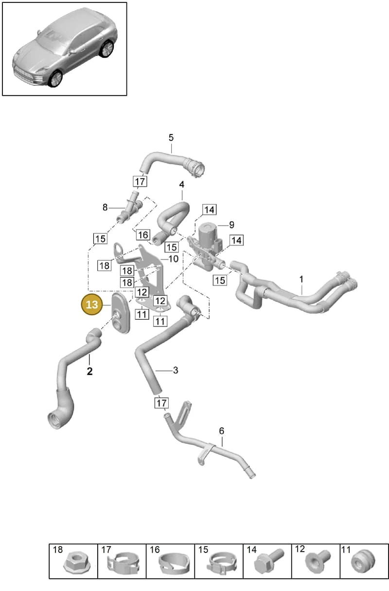 PAB81934550 — Porsche Macan (2018-2022) diagram p52813010, position 13