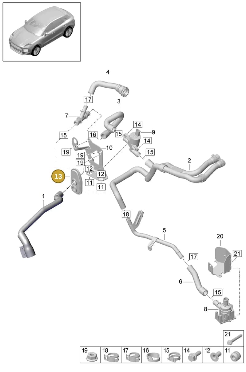 PAB81934550 — Porsche Macan (2018-2022) diagram p52813100, position 13