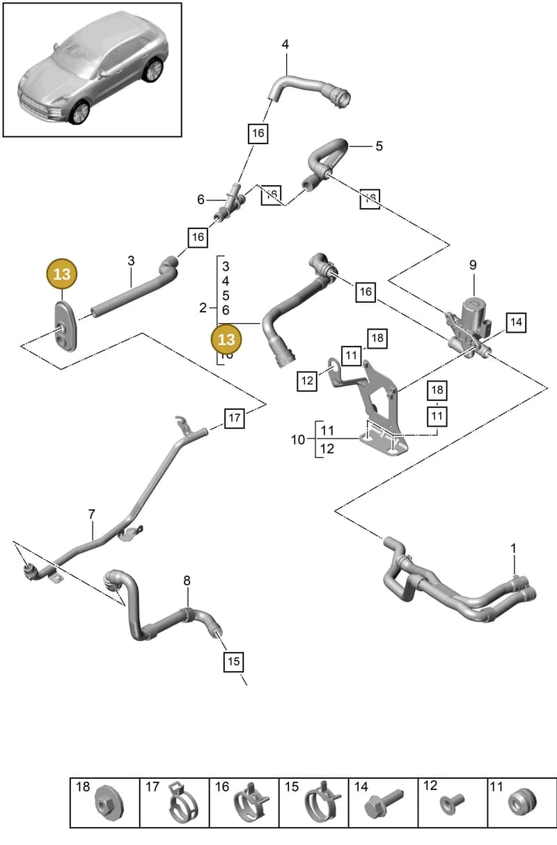 PAB81934550 — Porsche Macan (2018-2022) diagram p52813210, position 13