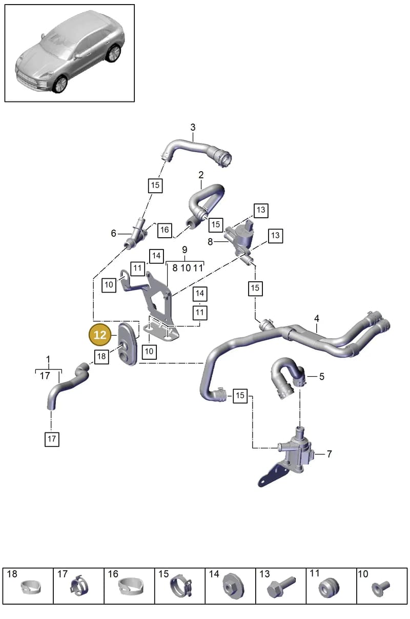 PAB81934550 — Porsche Macan (2018-2022) diagram p52813300, position 12