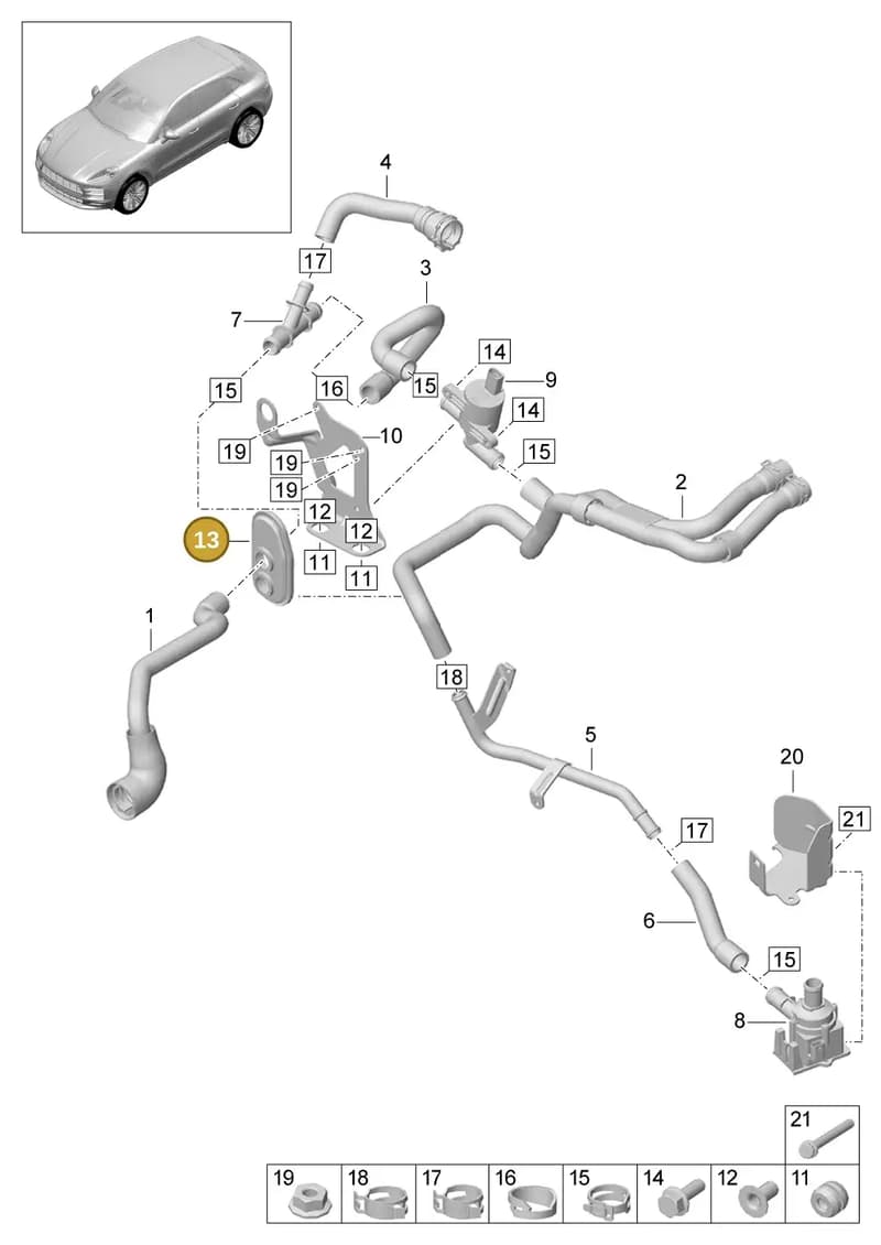 PAB81934550 — Porsche Macan (2018-2022) diagram p52813000, position 13