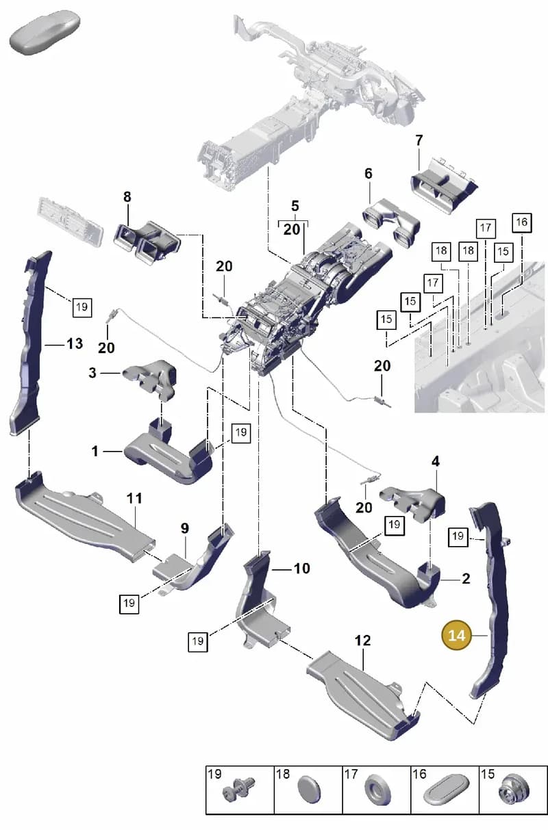 PAB81972600 — Porsche Cayenne Coupe (2023-2023) diagram p60814250, position 14