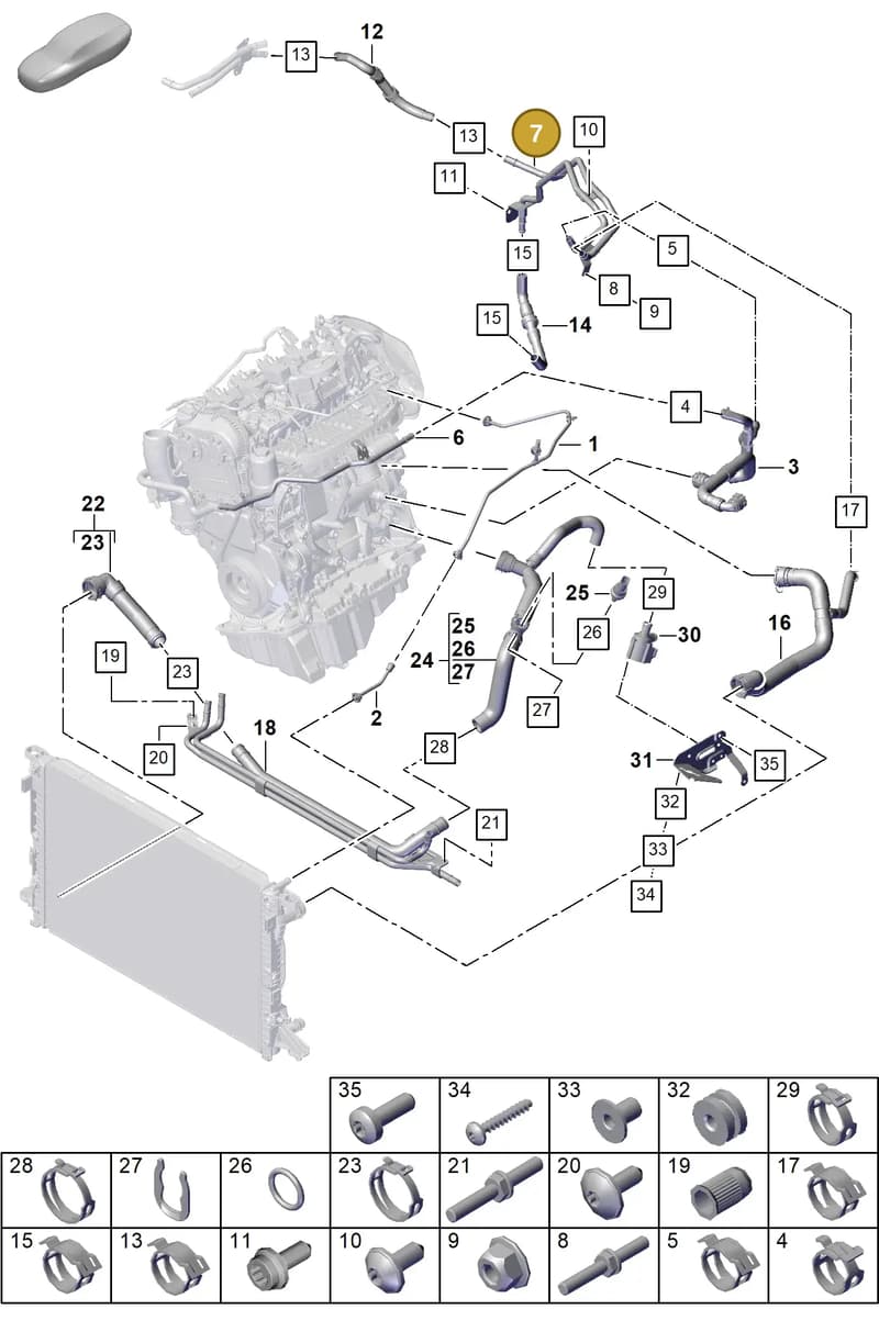 PAB819926A — Porsche Cayenne Coupe (2023-2023) diagram p60105300, position 7