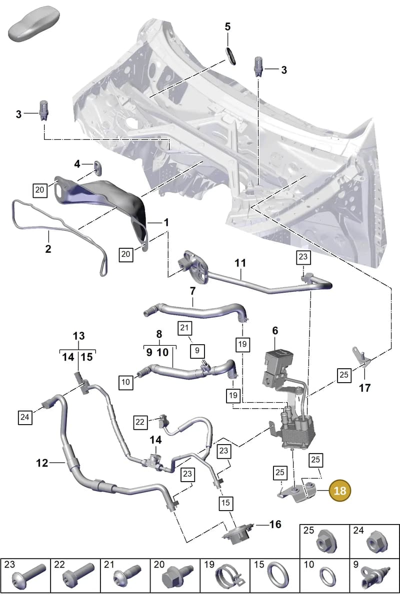PAB82019510 — Porsche Cayenne Coupe (2023-2023) diagram p60815000, position 18