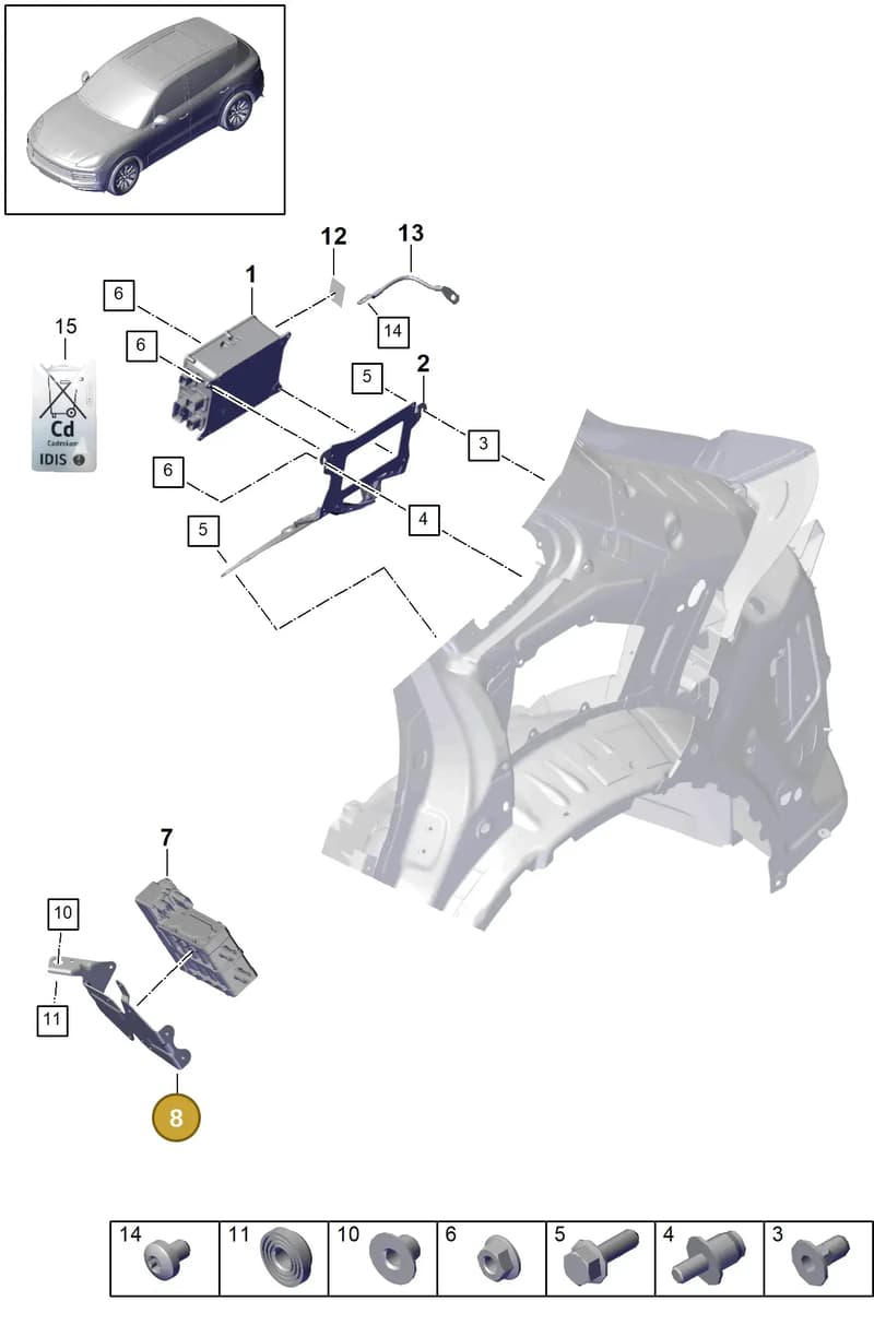 PAB820196 — Porsche Cayenne (2017-2023) diagram p51901140, position 8