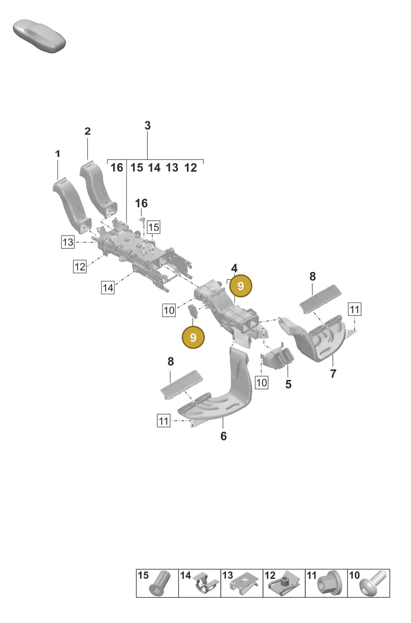 PAB82051101 — Porsche Taycan Sport Turismo (2023-2025) diagram p56813200, position 9