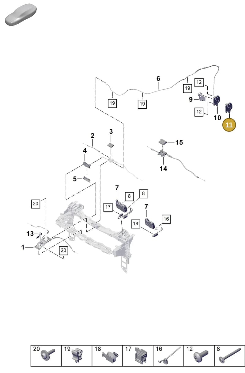 PAB823633A — Porsche Cayenne Coupe (2023-2023) diagram p60803050, position 11