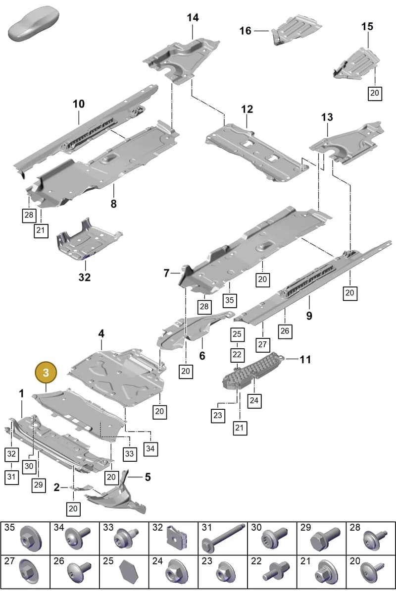 PAB825235H — Porsche Cayenne Coupe (2023-2023) diagram p60801700, position 3