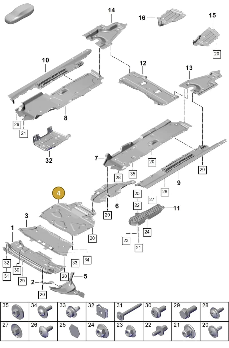 PAB825236B — Porsche Cayenne Coupe (2023-2023) diagram p60801700, position 4