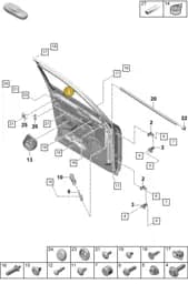 PAB831052AGRV Porsche Door Shell (Primed GRV)