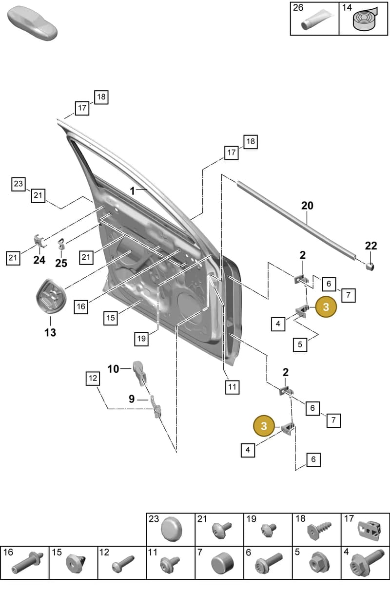 PAB831403 — Porsche Cayenne Coupe (2023-2023) diagram p60804025, position 3
