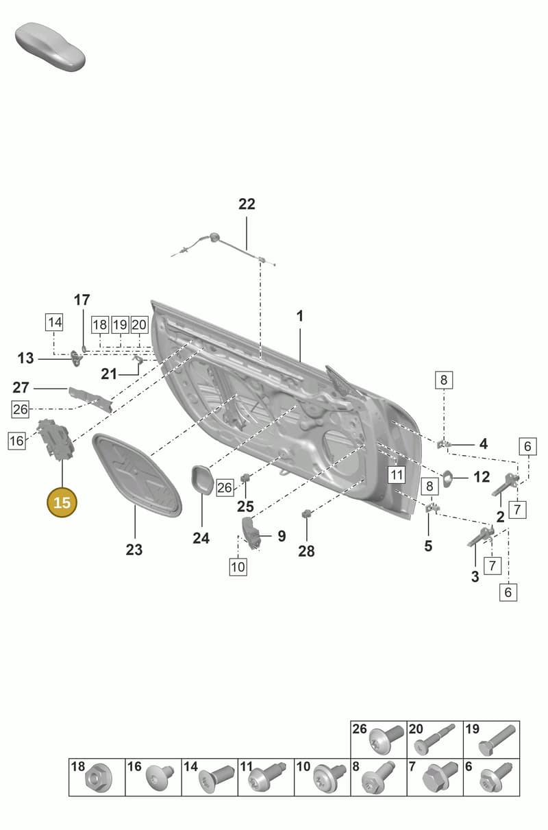 PAB837015C — Porsche 911 (2021-2022) diagram p53804000, position 15