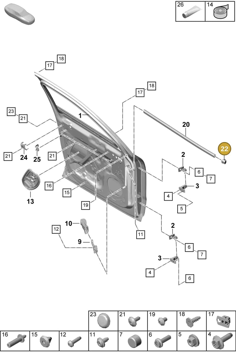 PAB83730700 — Porsche Cayenne Coupe (2023-2023) diagram p60804025, position 22