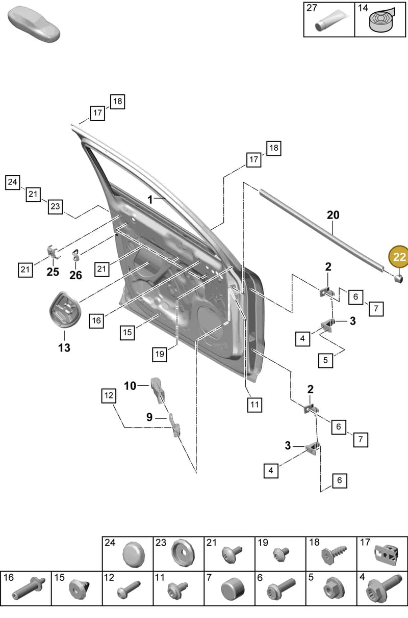 PAB83730700 — Porsche Cayenne Coupe (2023-2023) diagram p60804000, position 22