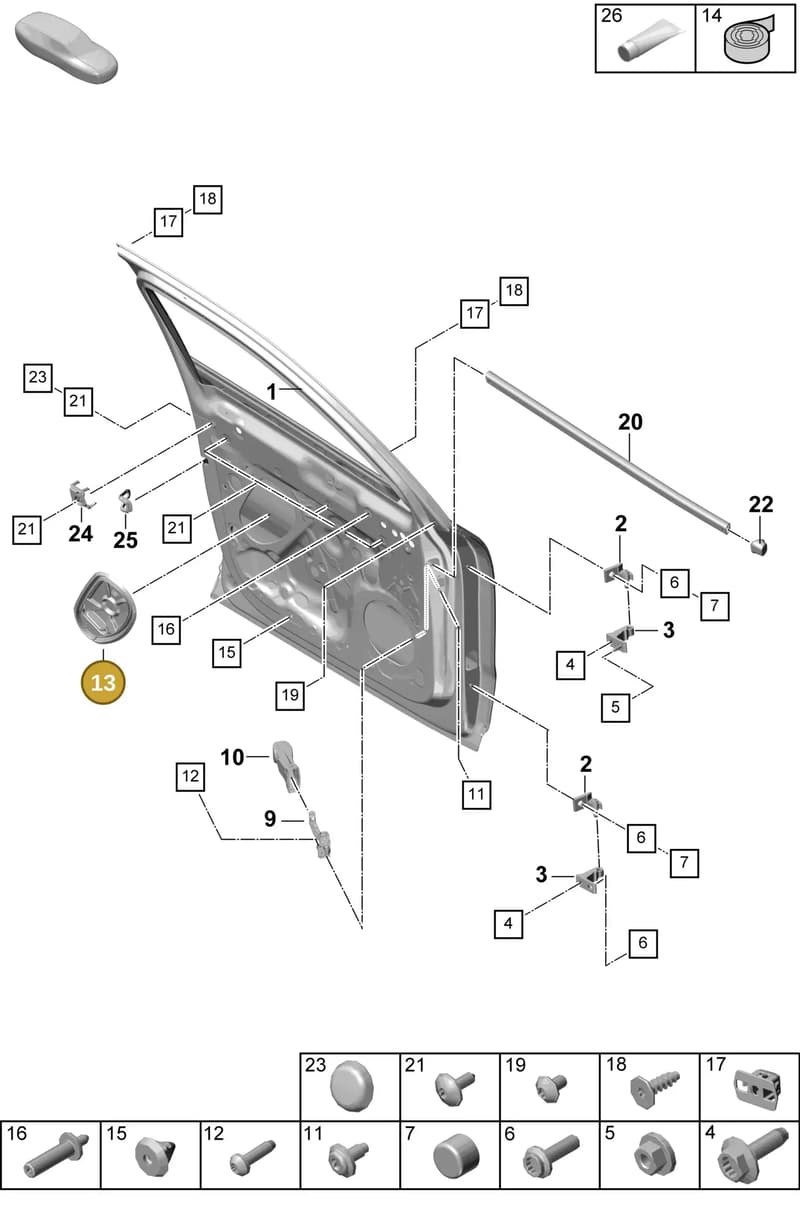PAB837915 — Porsche Cayenne Coupe (2023-2023) diagram p60804025, position 13