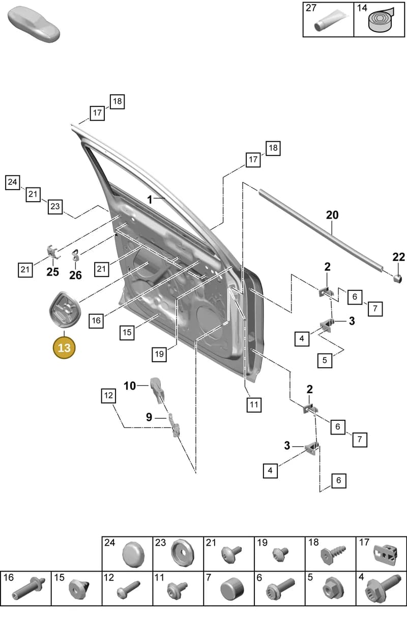 PAB837915 — Porsche Cayenne Coupe (2023-2023) diagram p60804000, position 13