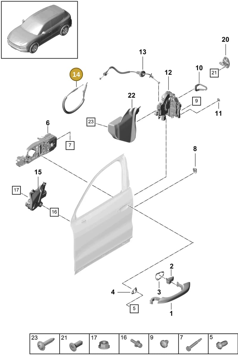 PAB839111 — Porsche Cayenne (2017-2023) diagram p51804030, position 14