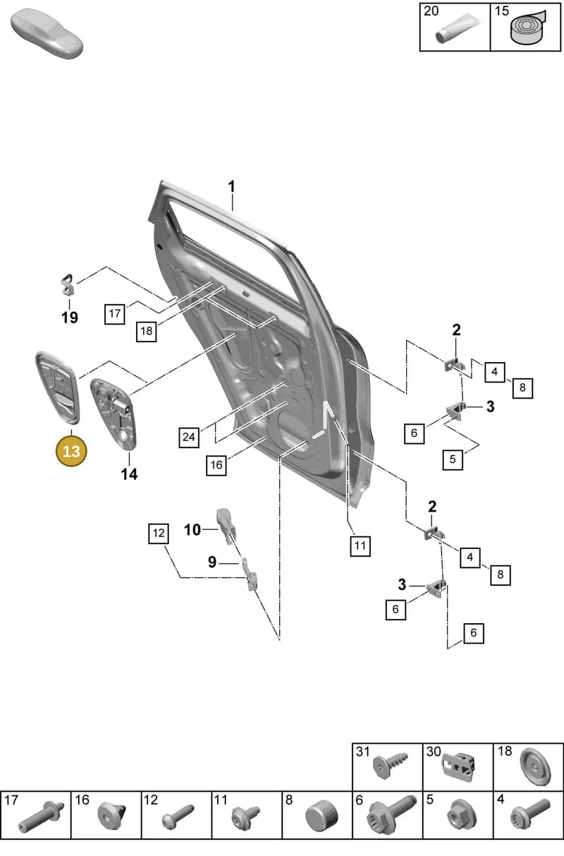PAB839915 — Porsche Cayenne Coupe (2023-2023) diagram p60804050, position 13