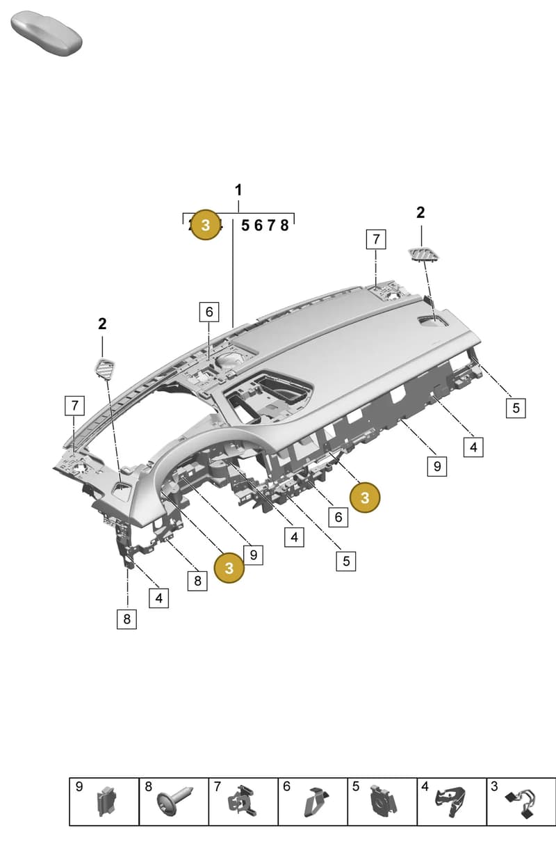 PAB853107 — Porsche Macan (2024-2024) diagram p61809000, position 3
