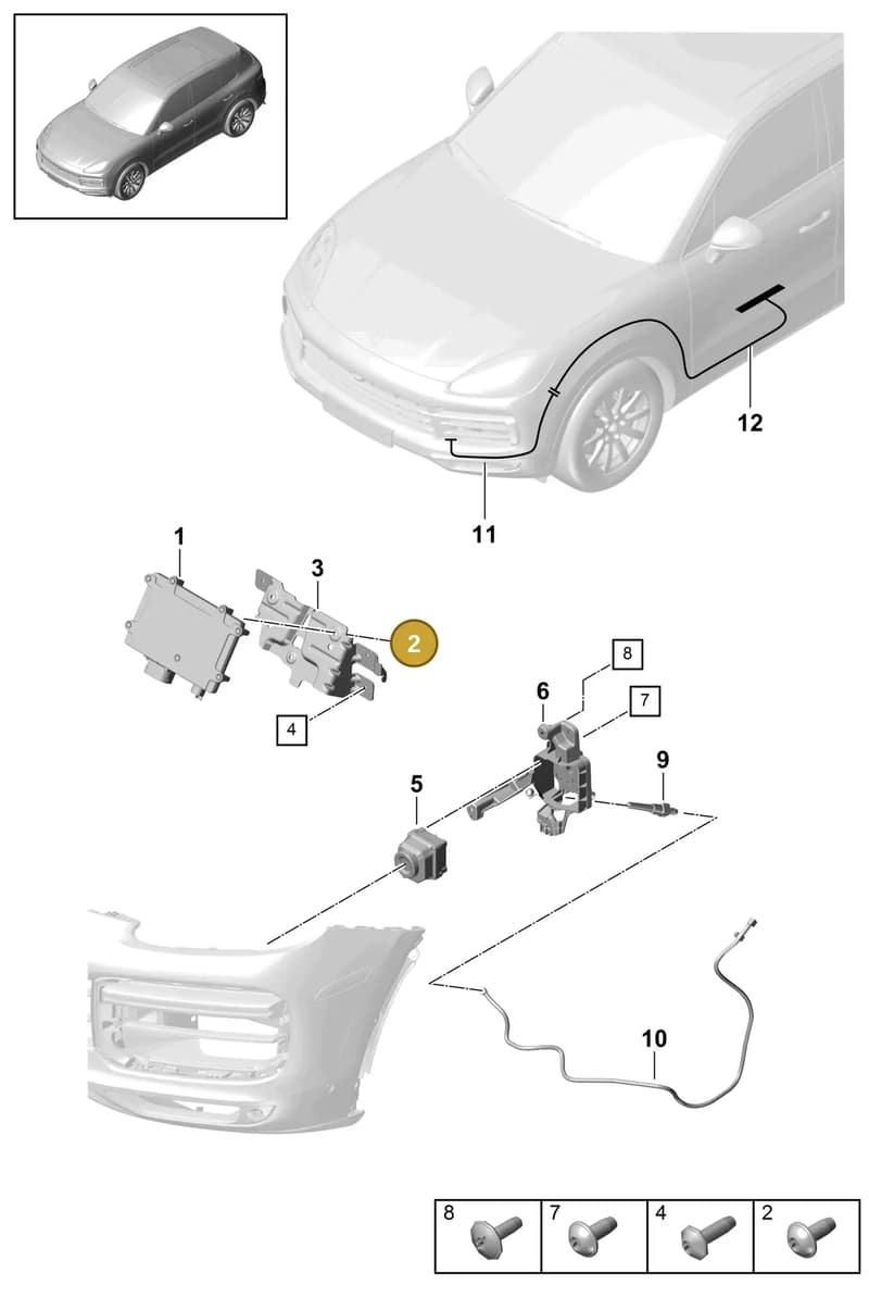 PAB857745A — Porsche Cayenne (2017-2023) diagram p51911040, position 2