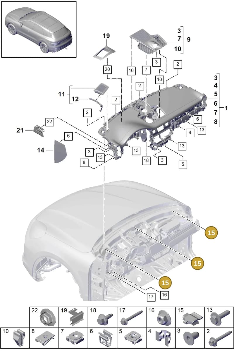 PAB85794900 — Porsche Cayenne (2017-2023) diagram p51809000, position 15