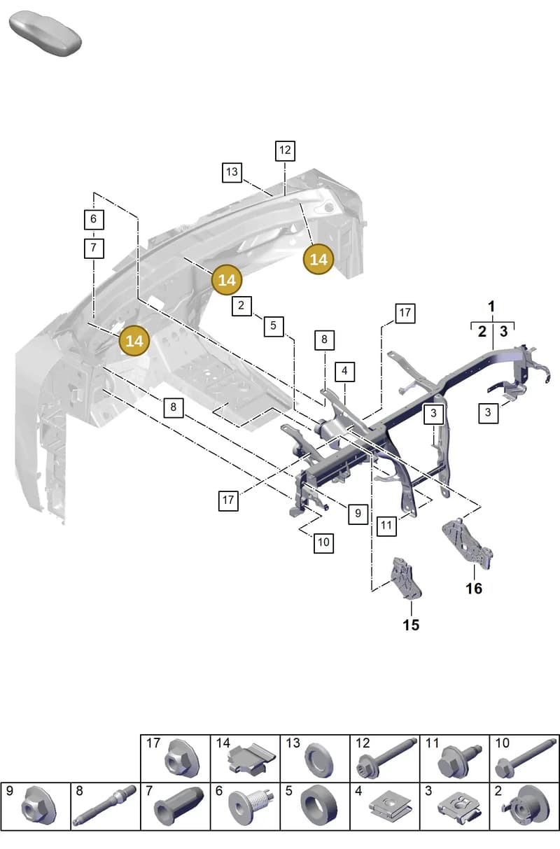 PAB85794900 — Porsche Cayenne Coupe (2023-2023) diagram p60809150, position 14