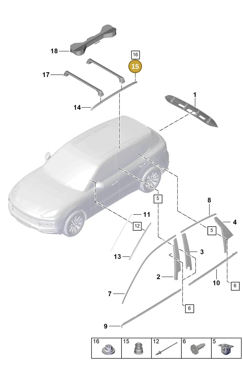 PAB86119500 — Porsche Cayenne (2017-2023) diagram p51810000, position 15