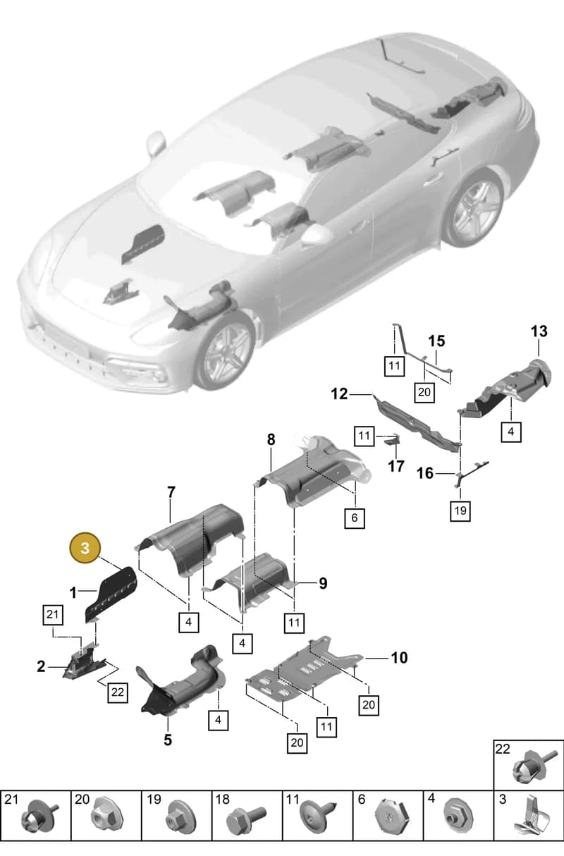 PAB863203 — Porsche Panamera (2016-2020) diagram p49801080, position 3