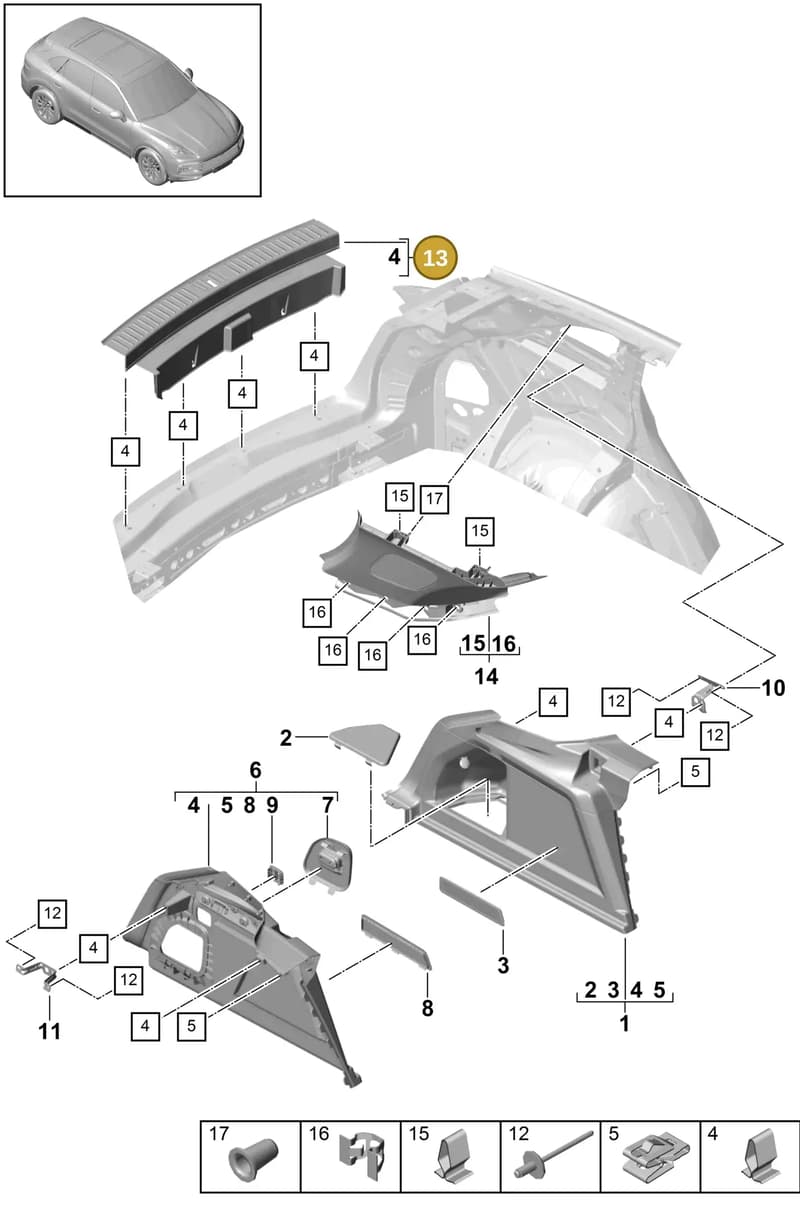 PAB86369700CA9 — Porsche Cayenne (2017-2023) diagram p51807050, position 13