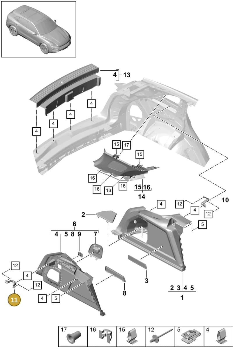 PAB864203001E0 — Porsche Cayenne (2017-2023) diagram p51807050, position 11