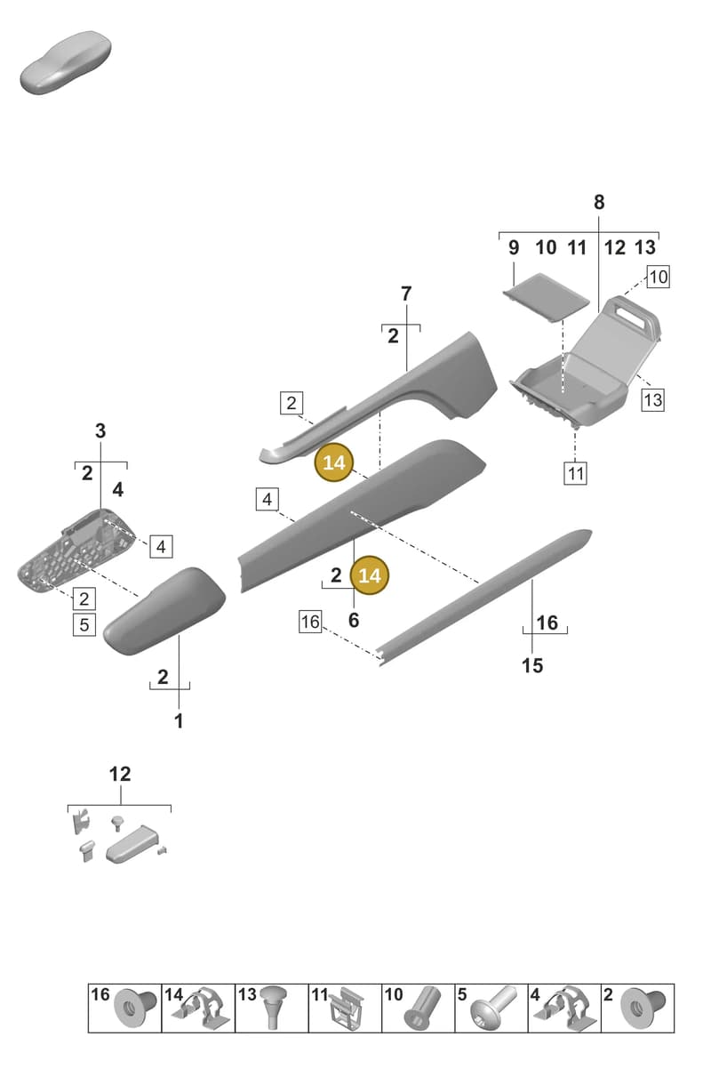 PAB867190 — Porsche Taycan Sport Turismo (2023-2025) diagram p56809200, position 14