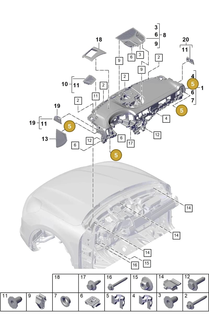 PAB867190 — Porsche Cayenne Coupe (2023-2023) diagram p60809000, position 5