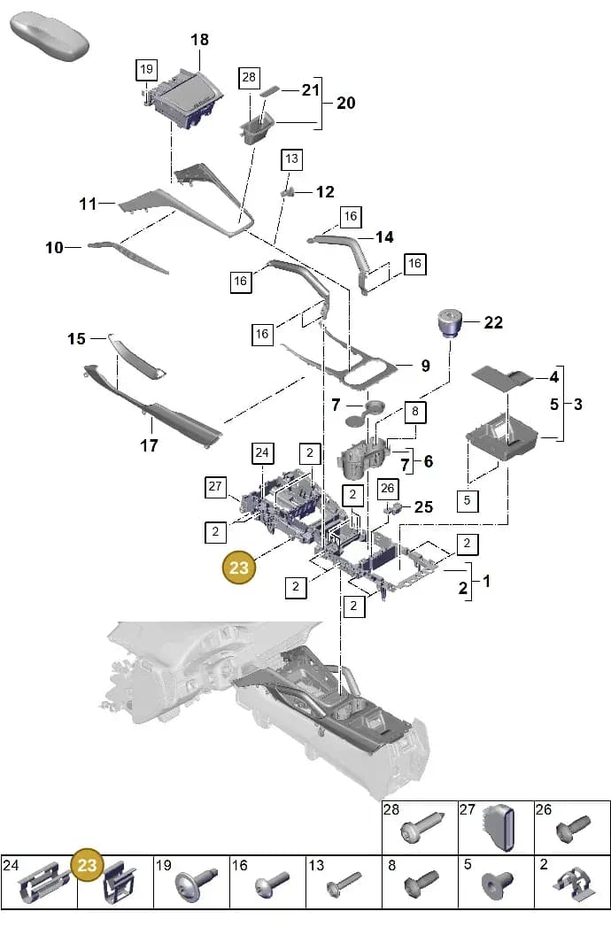 PAB867190 — Porsche Cayenne Coupe (2023-2023) diagram p60809300, position 23