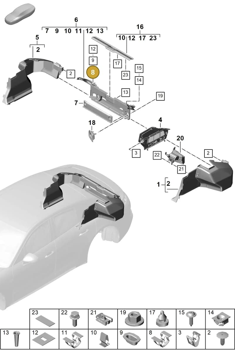 PAB867190 — Porsche Panamera (2023-2025) diagram p62807500, position 8
