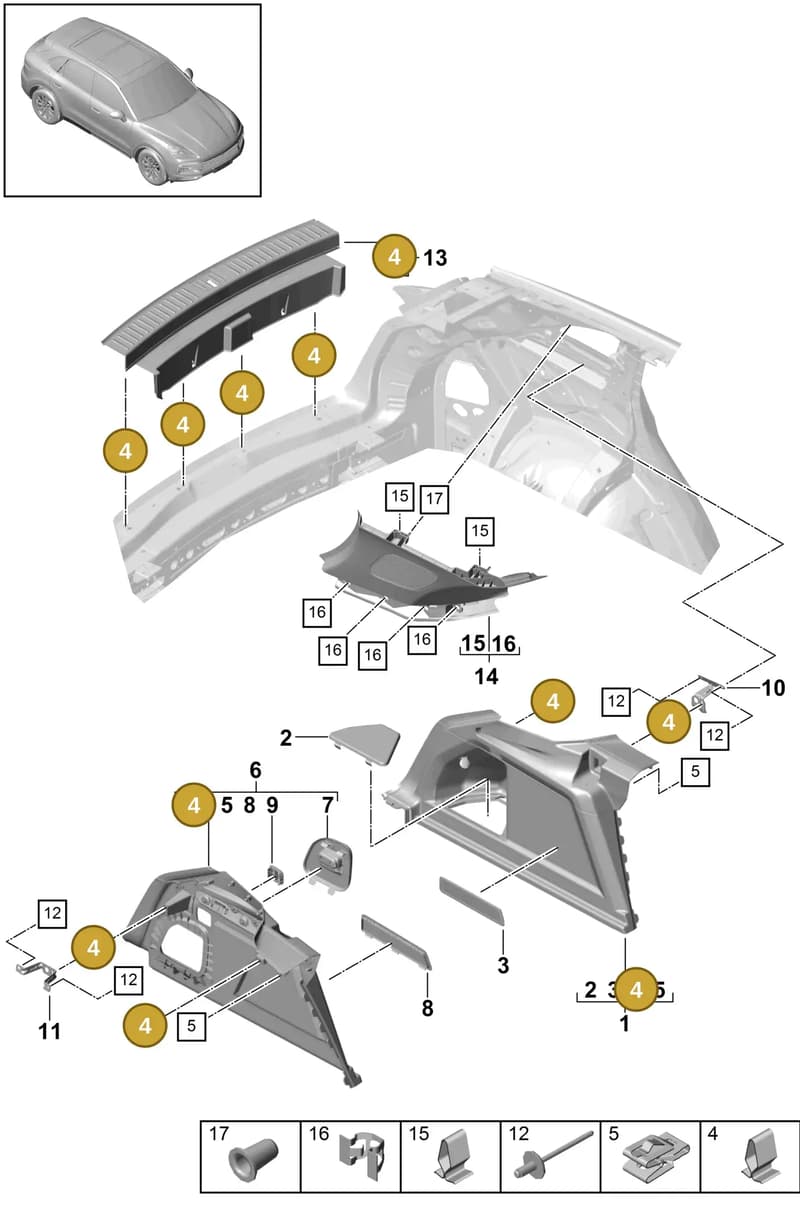 PAB86727600 — Porsche Cayenne (2017-2023) diagram p51807050, position 4
