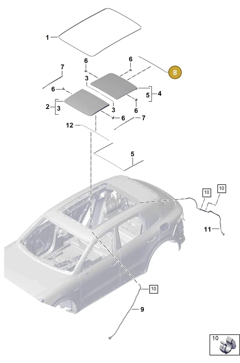 PAB87738900 — Porsche Cayenne Coupe (2023-2023) diagram p60811000, position 8
