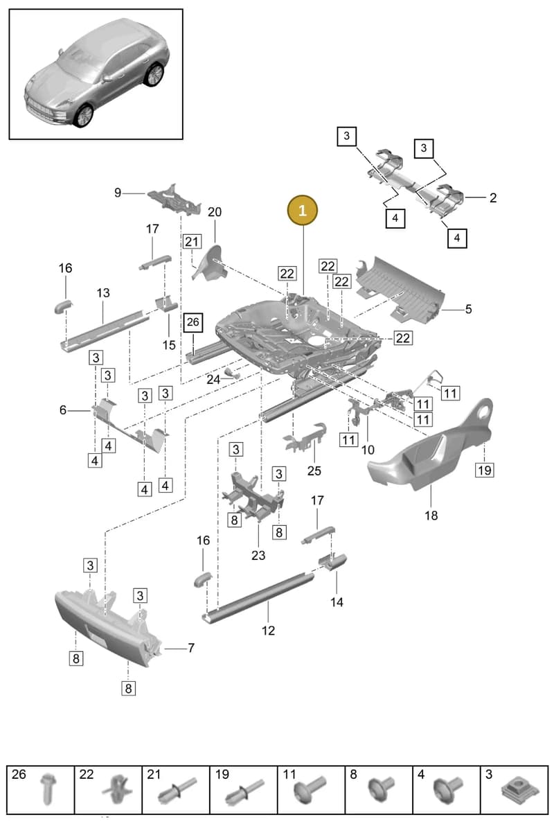 PAB881105 — Porsche Macan (2018-2022) diagram p52817120, position 1