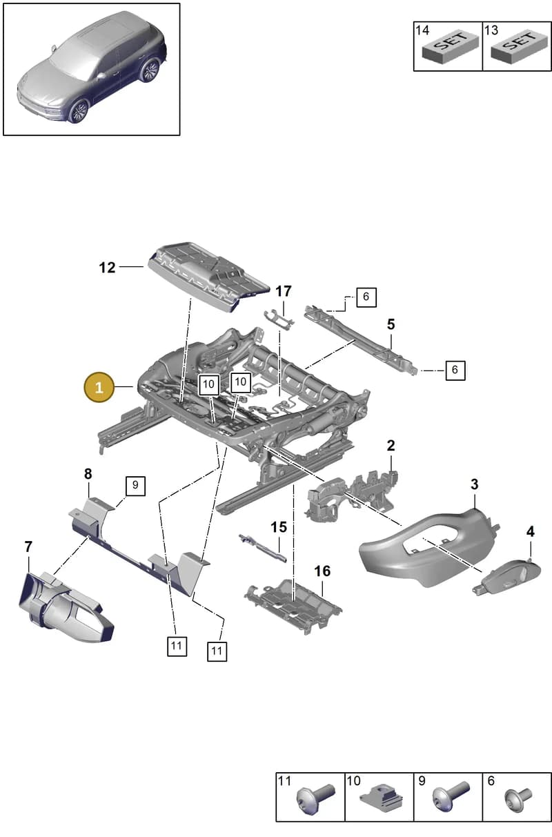 PAB881106A — Porsche Cayenne (2017-2023) diagram p51817040, position 1