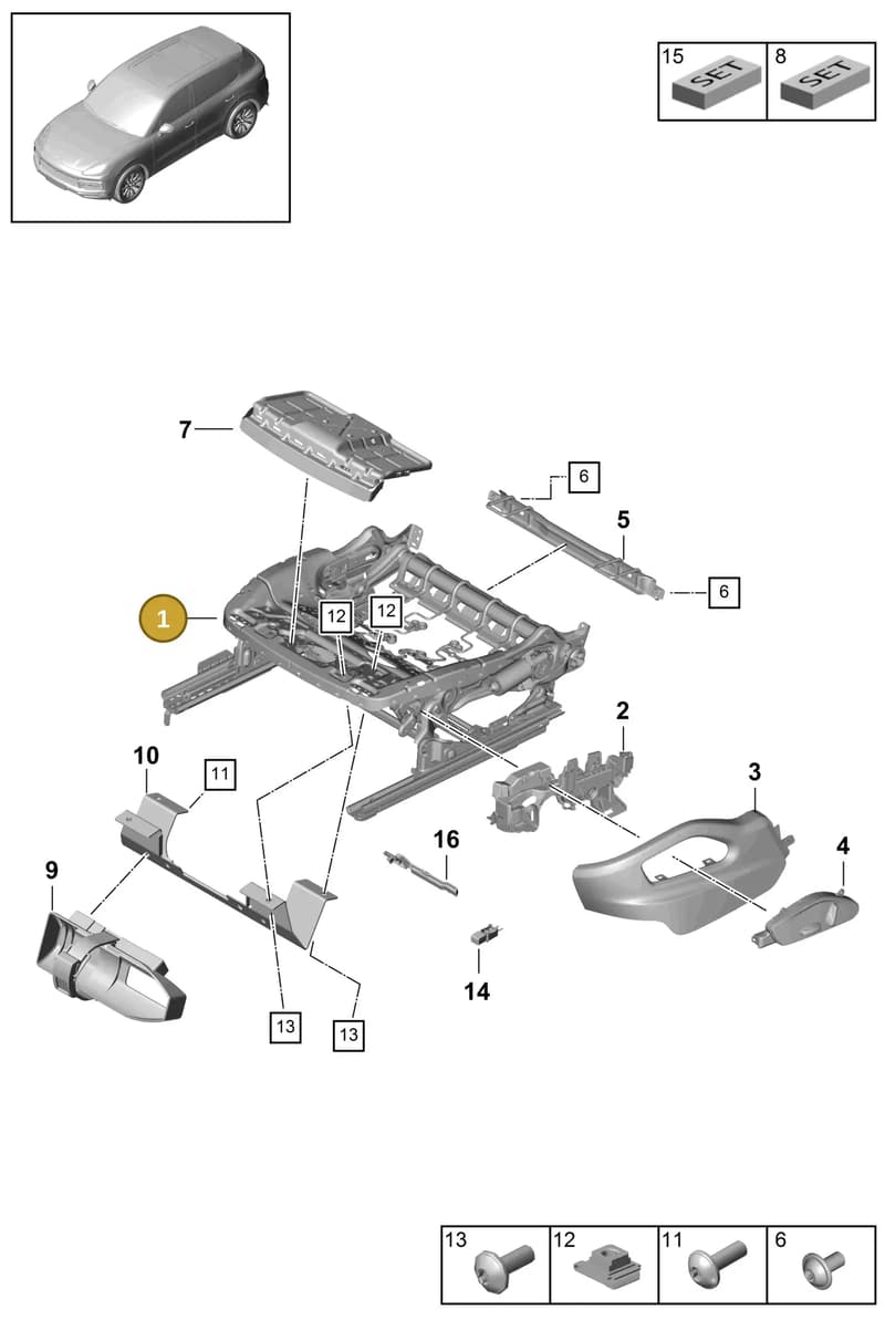 PAB881106A — Porsche Cayenne (2017-2023) diagram p51817070, position 1