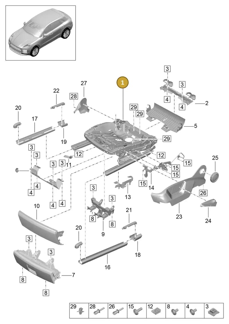 PAB881106 — Porsche Macan (2018-2022) diagram p52817100, position 1