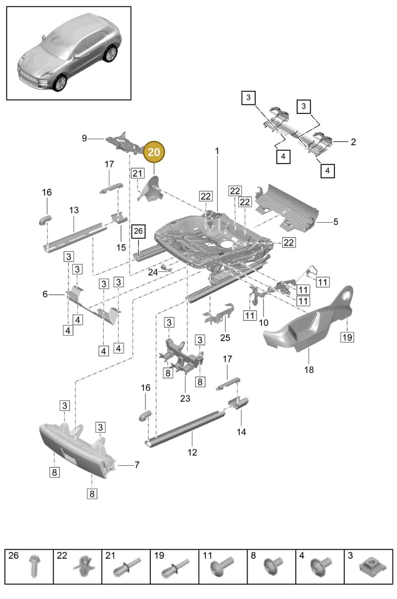 PAB8813271E0 — Porsche Macan R4 TFSI (2018-) diagram p52817110, position 20