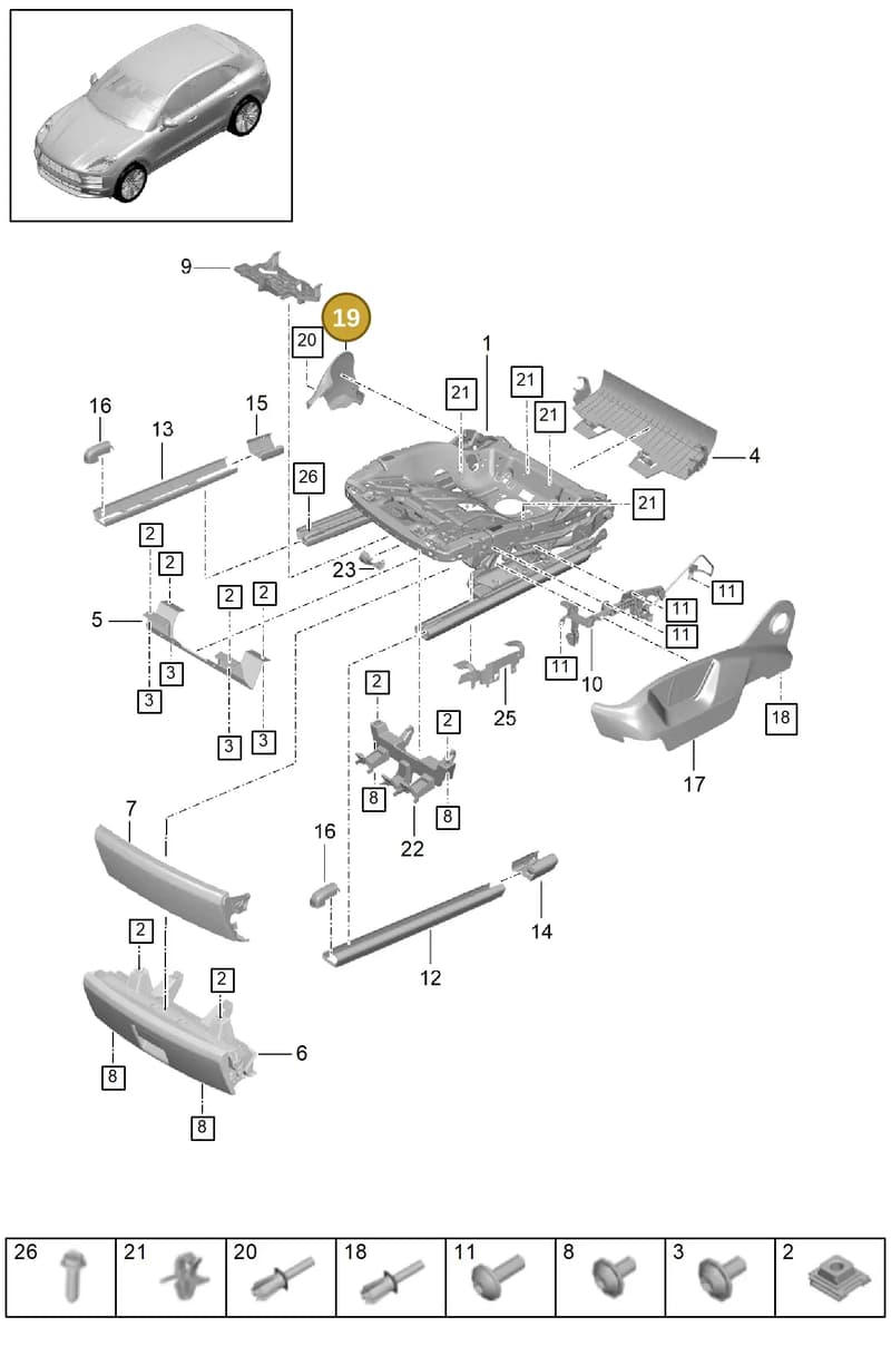 PAB8813271E0 — Porsche Macan R4 TFSI (2018-) diagram p52817130, position 19